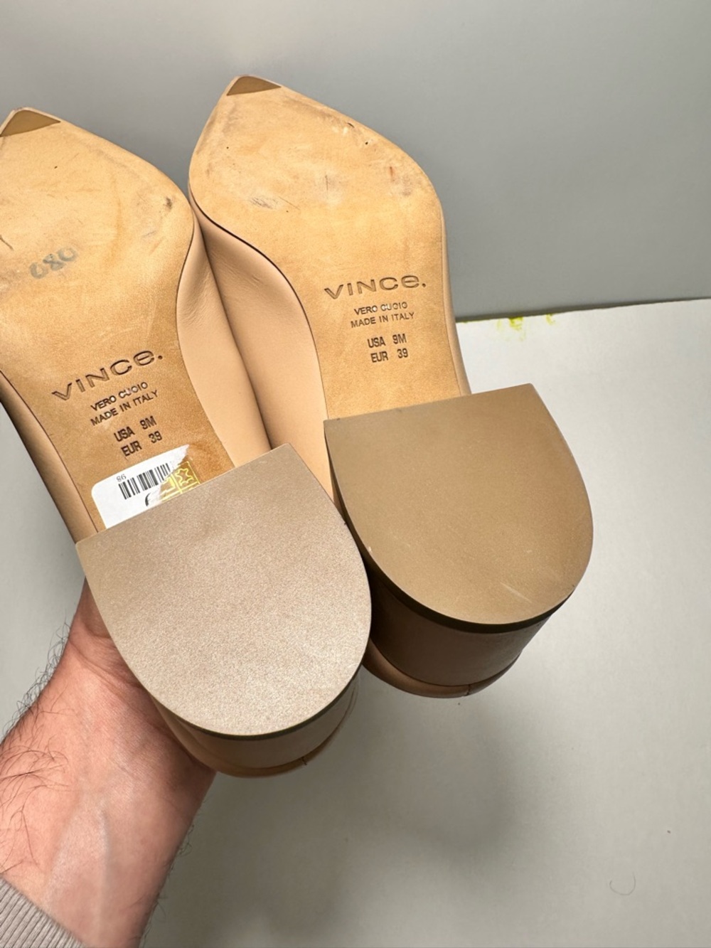 Vince Ralston Leather Pointy Toe Mule in Nude Size 9.0 - Picture 11 of 16